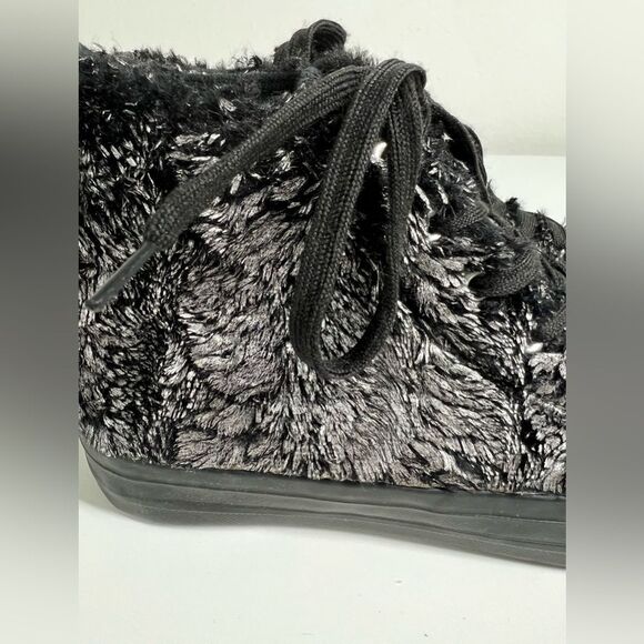 Mono design Black Silver Sequins High Top Lacing winter sneakers size 40EU/9,5US - Picture 11 of 11